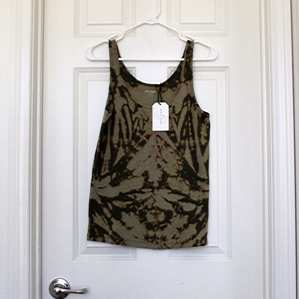 Handmade reverse tie dye ribbed knit tank top by Hue Revival